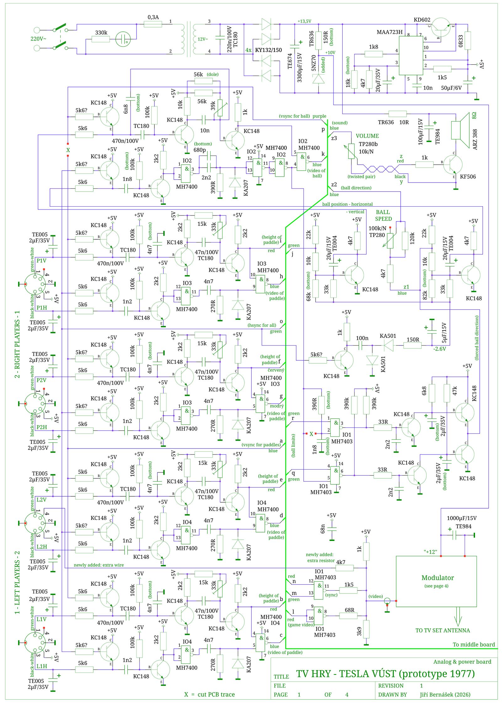Schematic: page 1 with the analog section