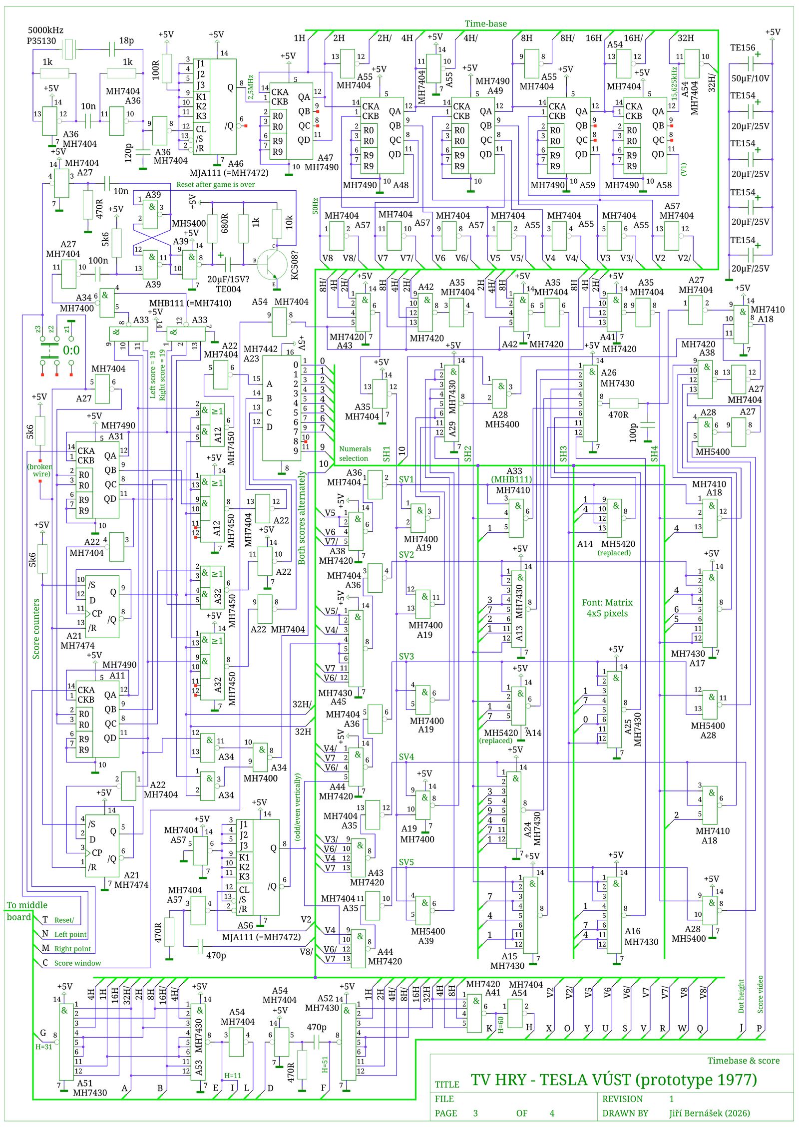 Schematic: page 3 with the timing and score circuits