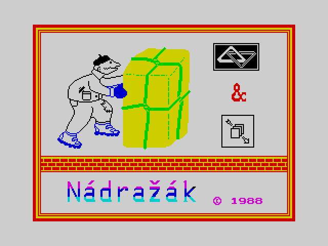 Titulní obrazovka hry Nádražák.  Text: (c) 1988